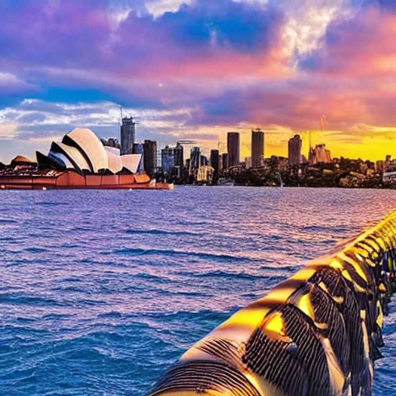 Deux couples profitant du soleil éclatant et de la vue panoramique sur l'opéra de Sydney, en Australie, lors de leurs vacances estivales de luxe.