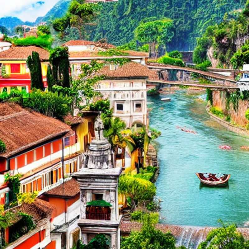 Deux couples profitant de la beauté sereine de Luang Prabang, Laos, une destination idéale pour des vacances d'été luxueuses.