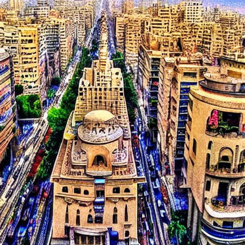 Vue imprenable sur les pyramides de Gizeh depuis un hôtel de luxe au Caire, Égypte, illustrant le potentiel d'un séjour estival luxueux.