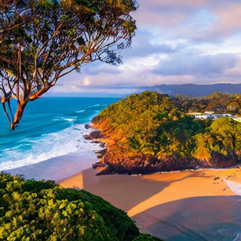 A sun-drenched vista of Byron Bay, Australia, showcasing the idyllic coastline and turquoise waters that beckon luxury travelers seeking an unforgettable summer escape.
