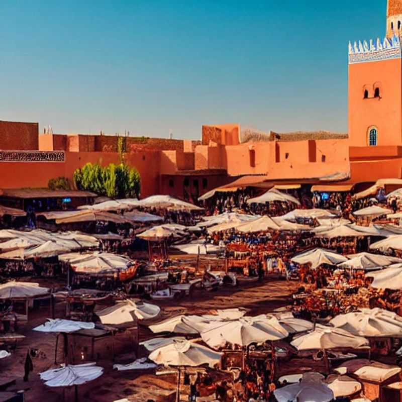 French: L'opulence de Marrakech sous le soleil d'été : Un aperçu luxueux de cette ville marocaine enchanteresse.