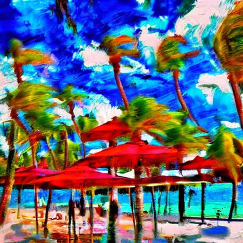Plage de Miami Beach, USA, baignée de soleil : un aperçu du luxe et de l'éclat qui vous attendent pour des vacances d'été inoubliables. (Miami Beach, USA bathed in sunlight: a glimpse of the luxury and glamor that awaits you for an unforgettable summer vacation.)