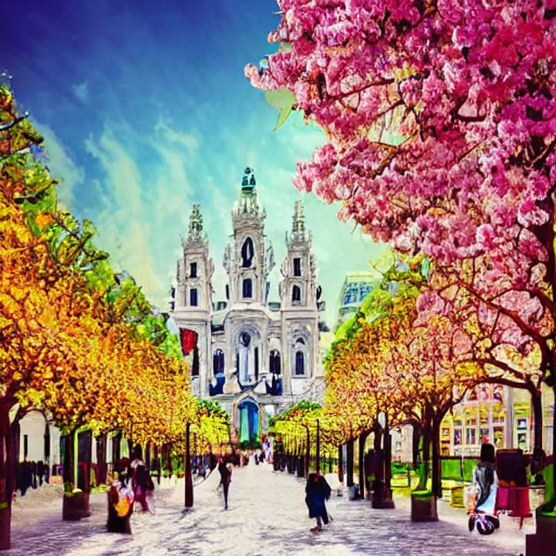 Un tableau d'élégance estivale à Vienne : Un couple se promène main dans la main devant l'imposant Hofburg, savourant l'atmosphère luxueuse d'une parfaite escapade estivale autrichienne. (A scene of summer elegance in Vienna: A couple strolls hand-in-hand in front of the imposing Hofburg, savoring the luxurious atmosphere of a perfect Austrian summer getaway.)