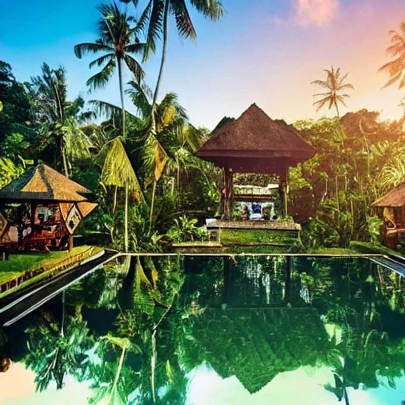 French: Rizières luxuriantes et piscines à débordement : l'essence du luxe à Ubud, en Indonésie, un paradis pour des vacances d'été inoubliables.