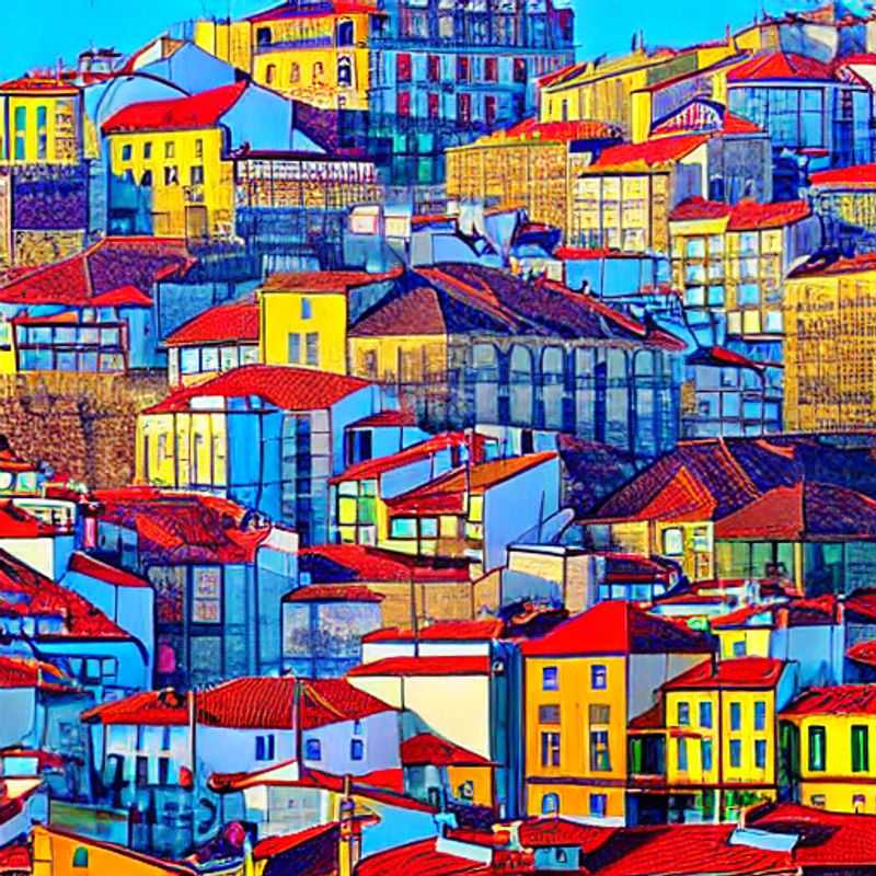Vue imprenable sur les toits colorés de Porto, Portugal, baignés par le soleil d'été, illustrant le potentiel d'une escapade luxueuse et inoubliable.