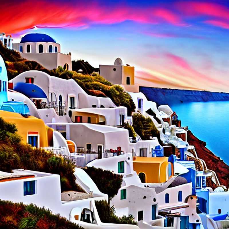 Santorini's iconic whitewashed villages cascade down the cliffs, bathed in the golden summer light, hinting at the luxurious and unforgettable experience that awaits on this breathtaking Greek island.