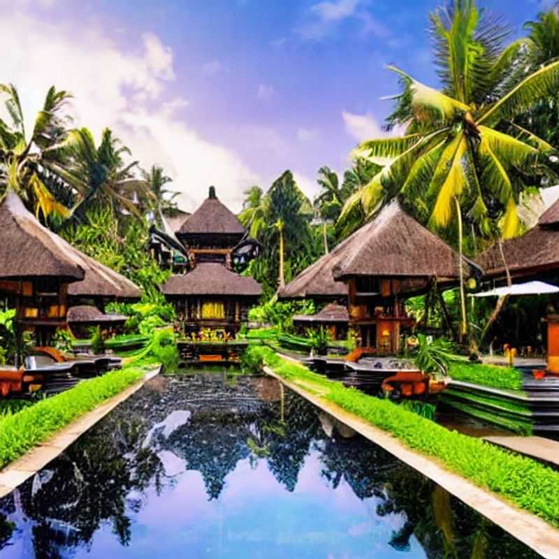 Un couple de luxe profitant des rizières verdoyantes de Ubud, Indonésie, lors de leurs vacances estivales luxueuses.