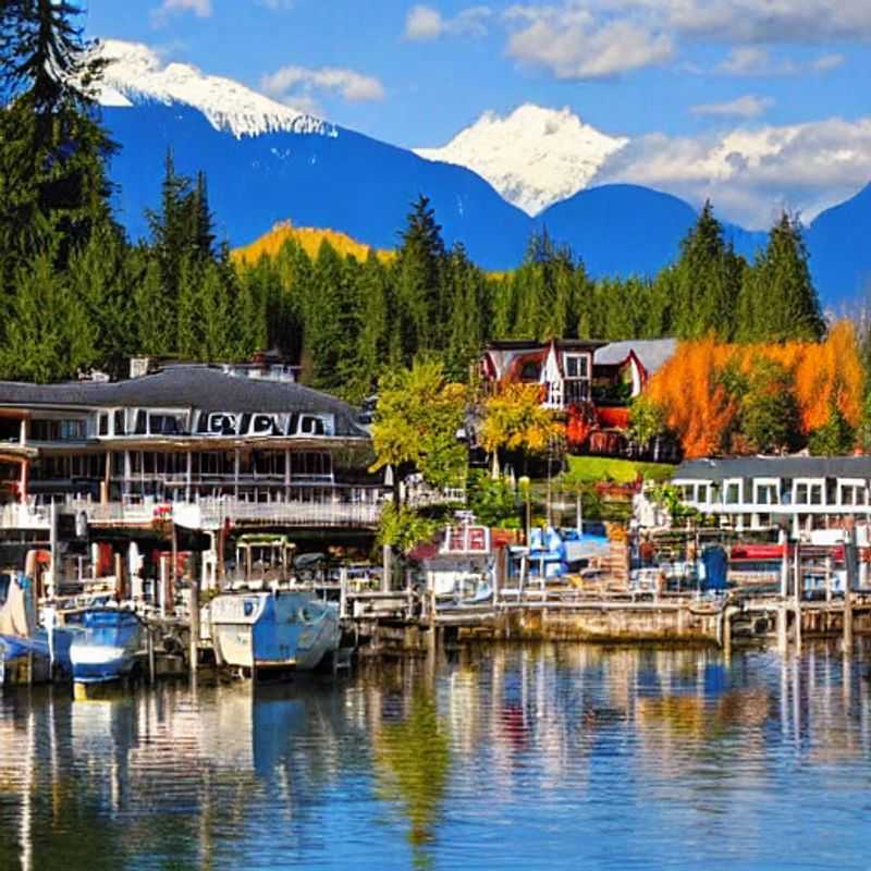 Vue imprenable sur les montagnes majestueuses et le port animé de Vancouver, Canada, un décor somptueux pour des vacances d'été luxueuses inoubliables.