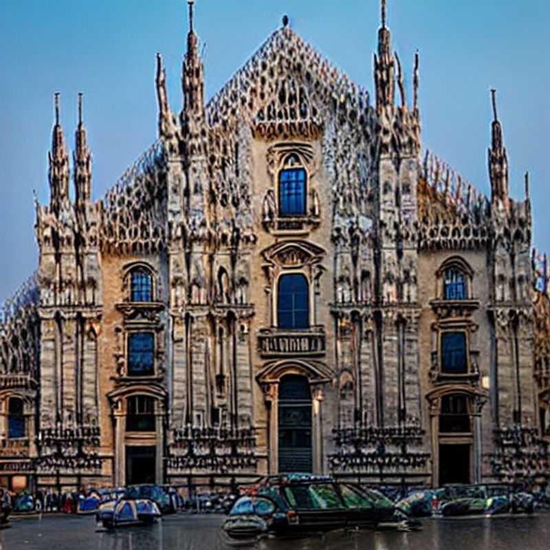 Deux voyageurs élégants savourant l'atmosphère raffinée de Milan, Italie, explorant les boutiques de luxe et les cafés ensoleillés, se demandant si cette ville est la destination idéale pour des vacances d'été luxueuses.