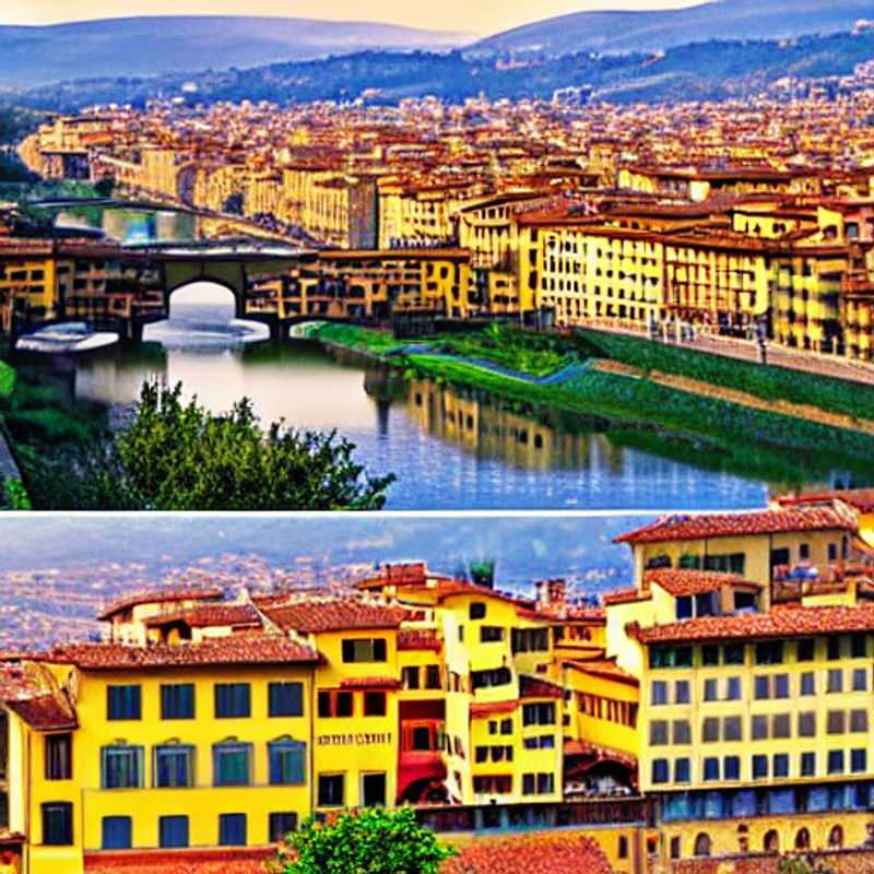 Florentine sunlight bathes the Ponte Vecchio, a sparkling promise of summer luxury and timeless beauty in Florence, Italy, inviting you to discover its hidden treasures. (French: *La lumière florentine baigne le Ponte Vecchio, une promesse étincelante de luxe estival et de beauté intemporelle à Florence, en Italie, vous invitant à découvrir ses trésors cachés.*)