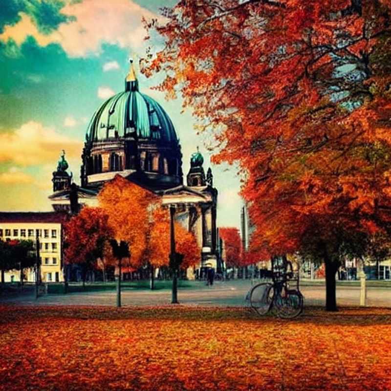 A sun-drenched scene in Berlin, Germany: Perhaps a rooftop bar with panoramic views, hinting at the city's vibrant luxury summer scene and answering the question: Is Berlin the perfect destination for your opulent summer holiday?