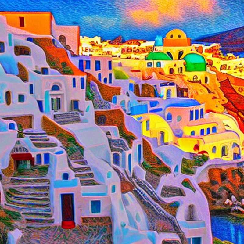 Quatre amis se détendent dans le luxe de la beauté éblouissante de Santorin, Grèce, une destination idéale pour des vacances d'été luxueuses.
