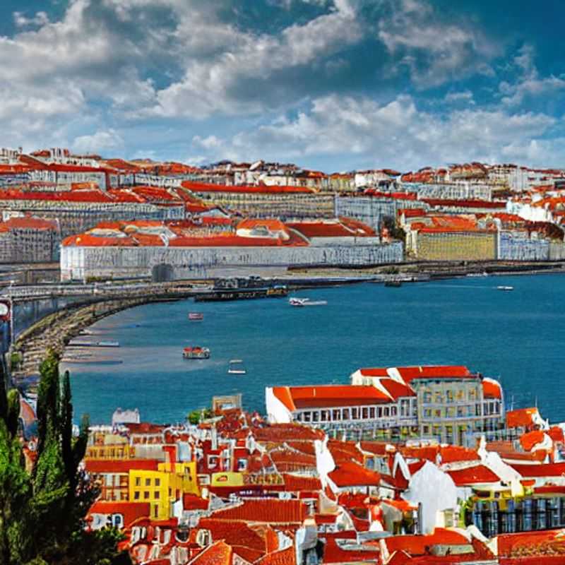 Des vacanciers de luxe profitant du soleil doré sur le Tage à Lisbonne, Portugal, illustrant l'attrait d'un séjour estival inoubliable. (Luxury travellers basking in the golden sunlight on the Tagus River in Lisbon, Portugal, illustrating the allure of an unforgettable summer getaway.)