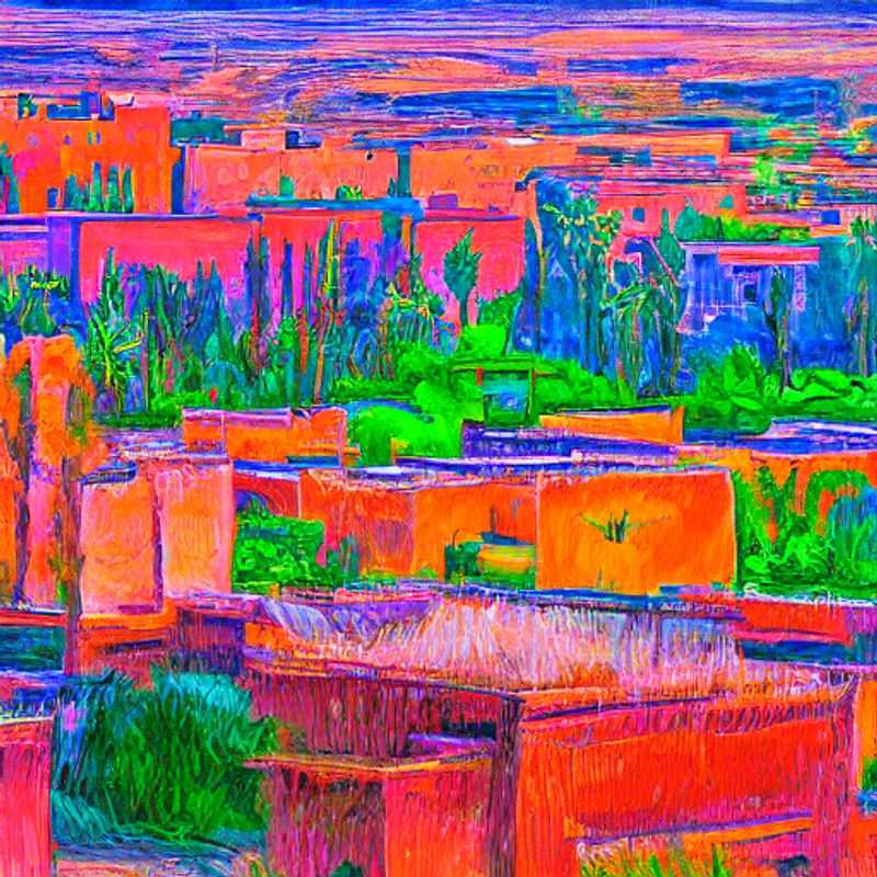 Un groupe de voyageurs éblouis par la beauté envoûtante de Marrakech, au Maroc, lors de leurs vacances estivales de luxe.