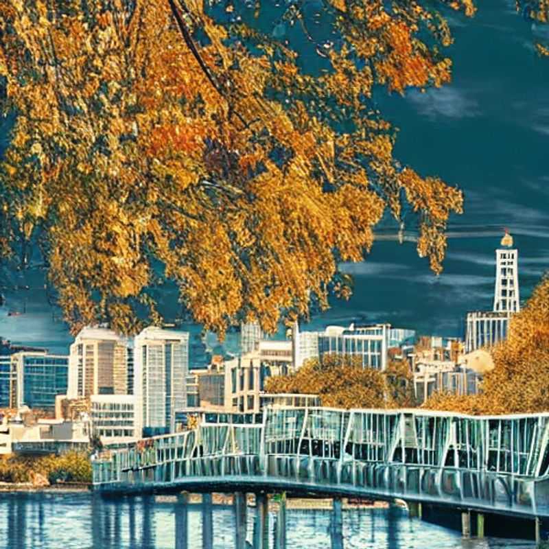 Vue panoramique de Portland, États-Unis, baignée par le soleil estival, avec un soupçon de luxe discret invitant à une escapade de vacances mémorable.