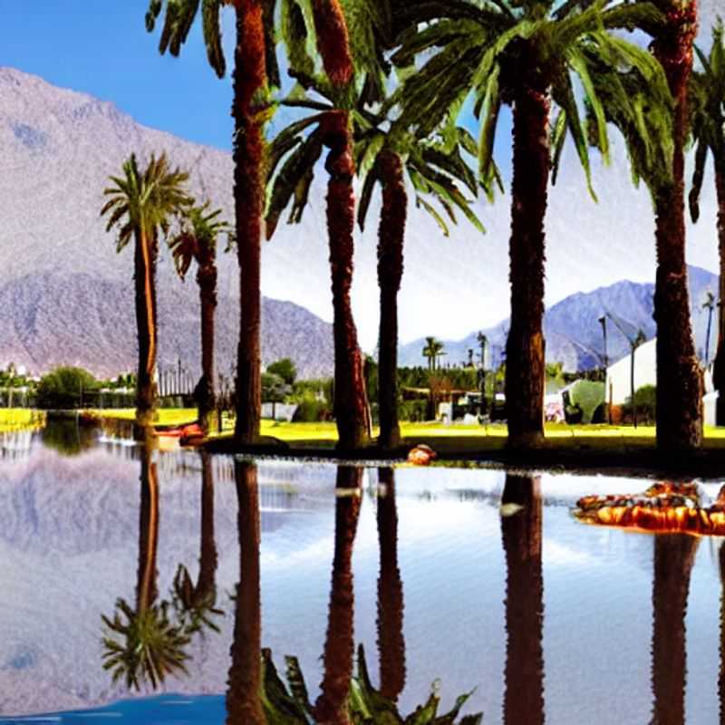 Palmiers ondulant sous le soleil d'été de Palm Springs, un aperçu du luxe et de la détente qui vous attendent lors de vos vacances estivales.