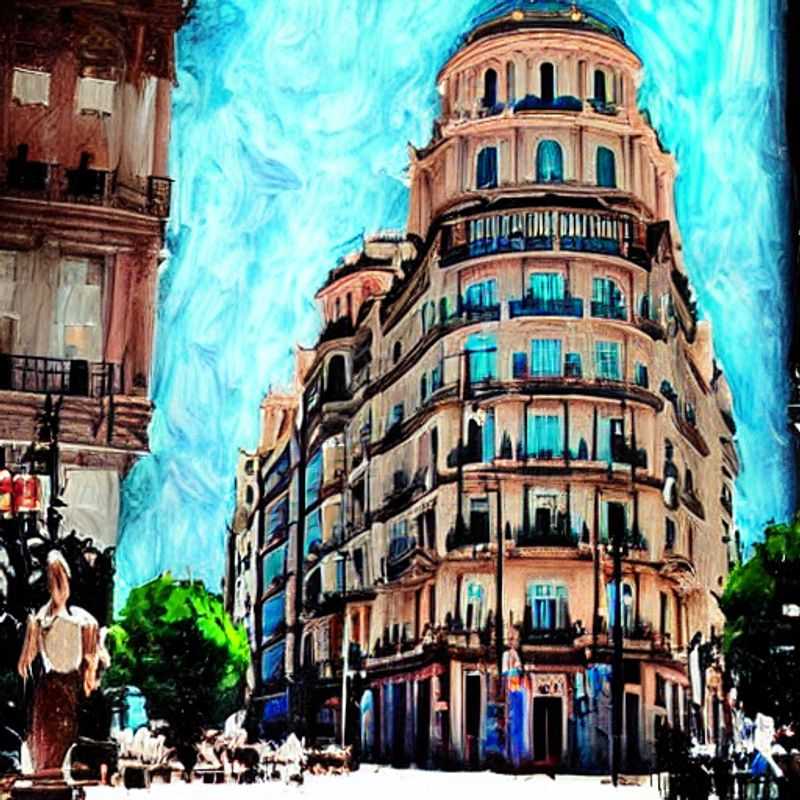 French: L'opulence madrilène sous le soleil d'été : une vue imprenable qui confirme que Madrid, Espagne, est une destination de choix pour des vacances estivales luxueuses.
