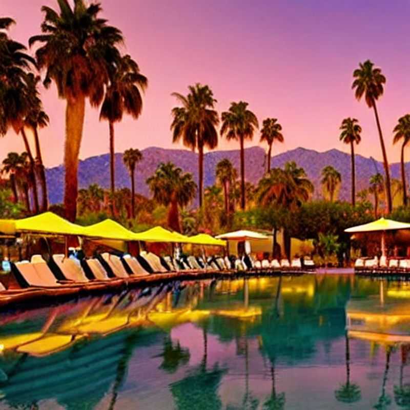 Casais aproveitando o sol radiante de Palm Springs, EUA, um oásis de luxo e estilo no deserto, perfeito para umas férias de verão inesquecíveis.