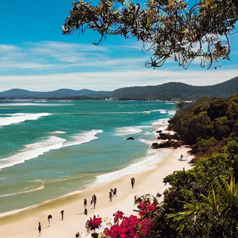 Deux chaises longues luxueuses invitant à la détente sur la plage dorée de Byron Bay, sous le soleil estival australien, promettant des vacances de luxe inoubliables.