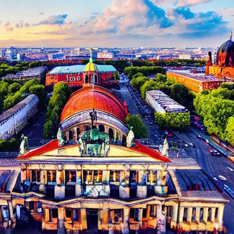 Dos personas disfrutando de una tarde soleada en Berlín, con la icónica Puerta de Brandenburgo al fondo, explorando si esta vibrante ciudad es el destino perfecto para unas vacaciones de lujo en verano.