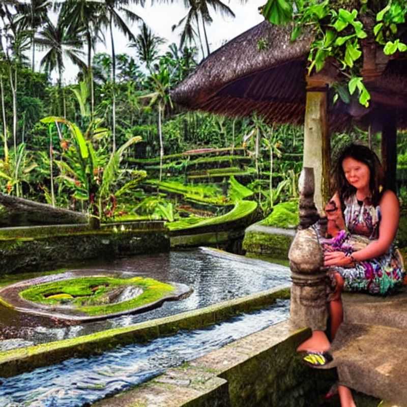 Deux couples profitant de la beauté exotique d'Ubud, en Indonésie, lors de leur escapade estivale de luxe.