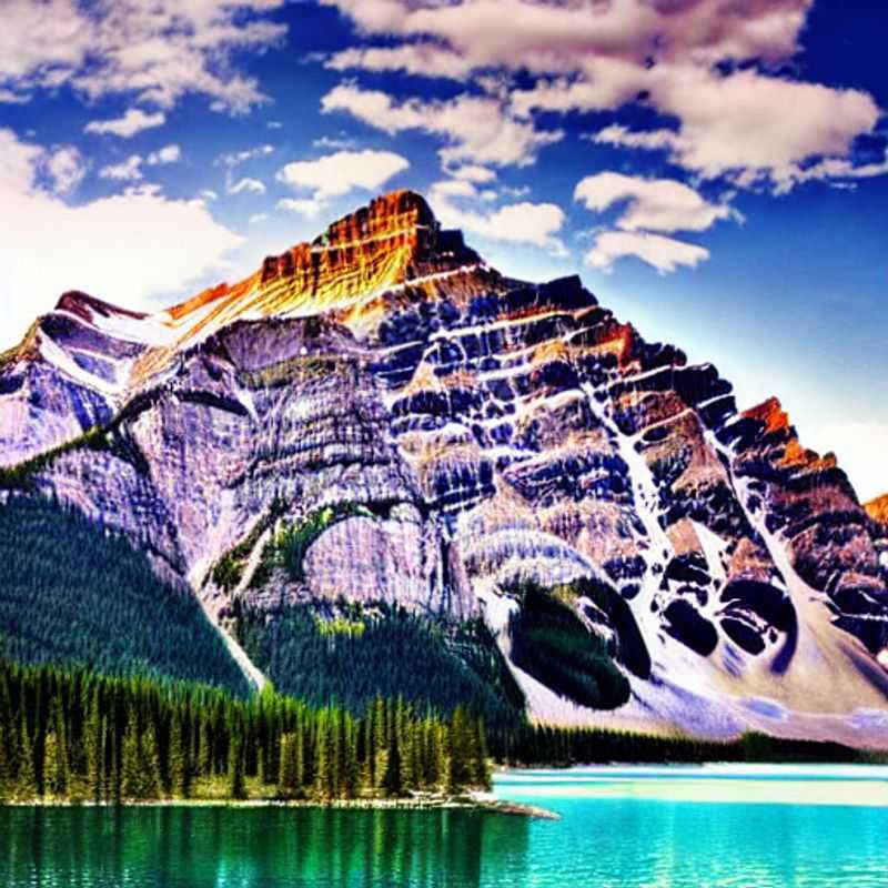 Majestic turquoise glacial waters meet towering snow-capped peaks in Banff, Canada, painting a breathtaking backdrop for an unforgettable luxury summer holiday.