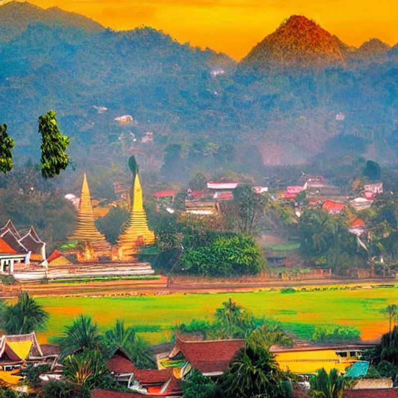 French: Un aperçu luxueux du Mékong à Luang Prabang, Laos, soulignant l'élégance discrète et le charme spirituel qui en font une destination estivale idéale pour un voyage de luxe.