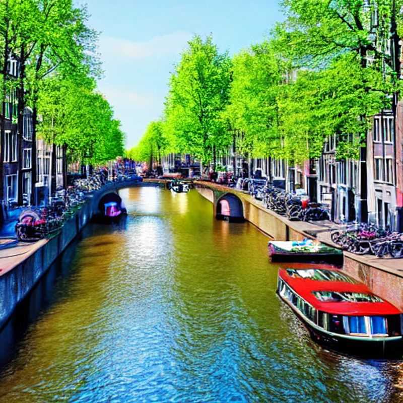 Deux couples profitant de l'ambiance luxueuse de la pittoresque ville d'Amsterdam, aux Pays-Bas, lors de leurs vacances estivales de rêve.