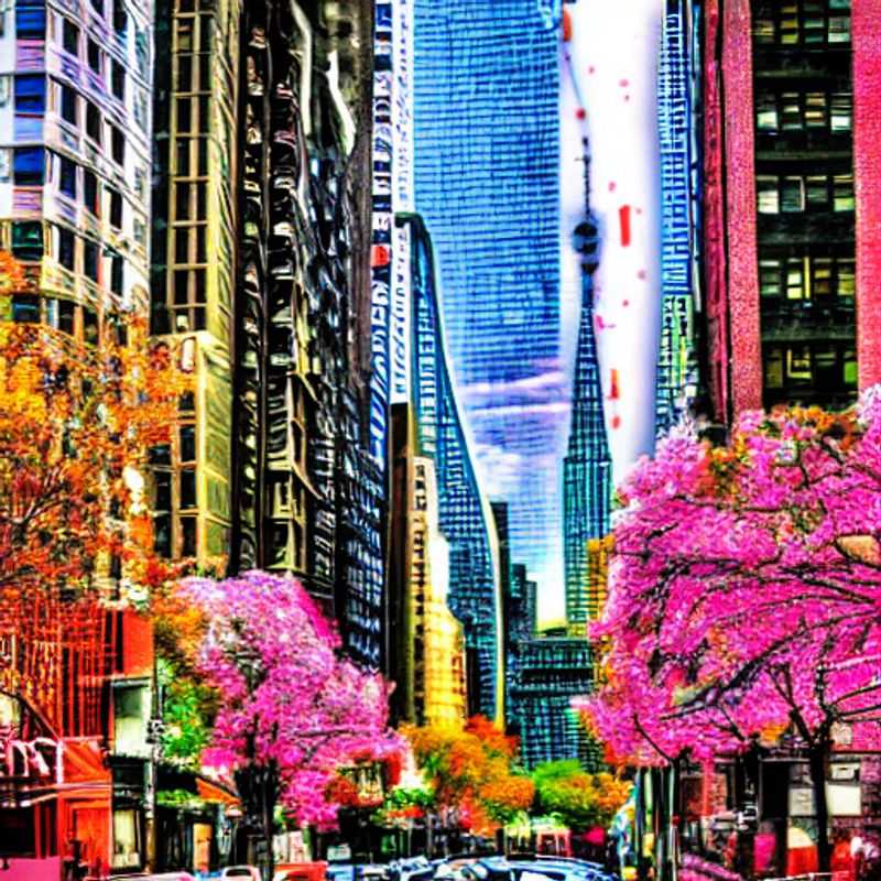 La skyline iconique de New York, baignée par le soleil estival, offre un écrin de luxe pour des vacances inoubliables. Imaginez des rooftops élégants, des boutiques exclusives et des expériences culturelles raffinées – le tout sous le ciel radieux de l'été new-yorkais. (The iconic New York skyline, bathed in the summer sun, offers a luxurious setting for an unforgettable vacation. Imagine elegant rooftops, exclusive boutiques and refined cultural experiences - all under the radiant New York summer sky.)