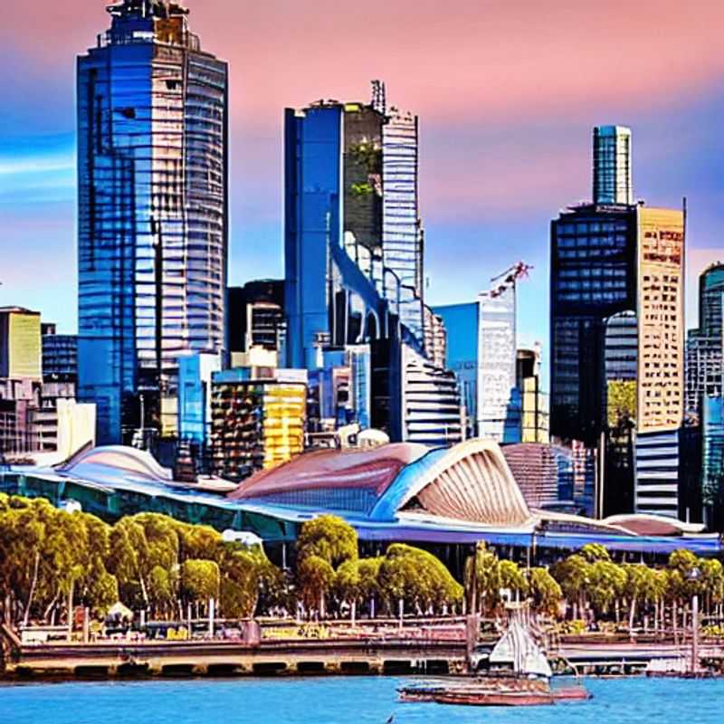 Le panorama urbain sophistiqué de Melbourne, Australie, baigné dans la lumière estivale, promet une escapade de luxe inoubliable.