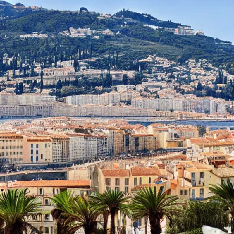 Vue imprenable sur la Promenade des Anglais à Nice, un joyau de la Côte d'Azur, promettant un été luxueux et ensoleillé.