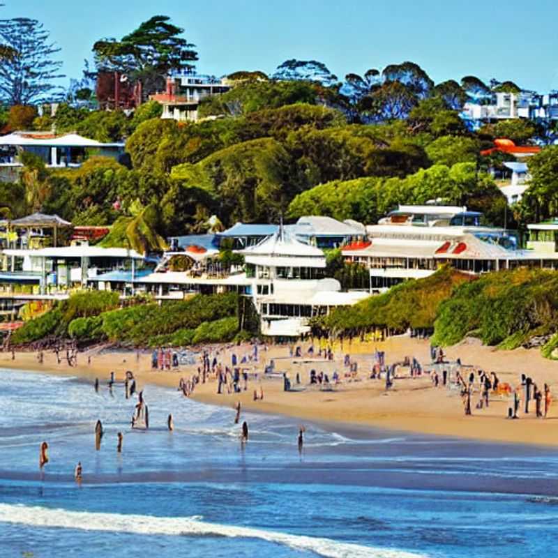Couple savouring a sun-kissed moment on a pristine beach in Byron Bay, Australia, embodying the essence of a luxurious summer holiday.