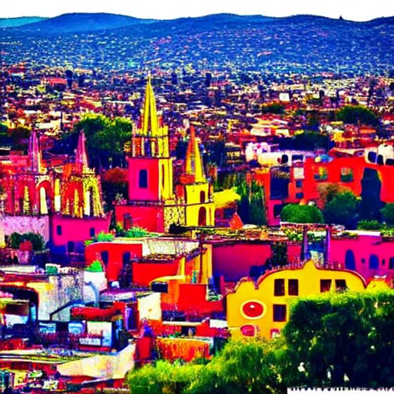 Un ciel d'été azur surplombe la Parroquia, emblème de San Miguel de Allende, Mexique, où le luxe discret se fond dans le charme colonial, promesse d'un séjour estival inoubliable.