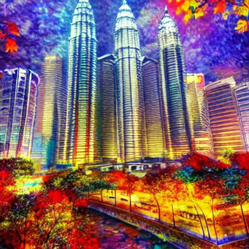 Le luxe rencontre la chaleur tropicale : Piscine à débordement offrant une vue imprenable sur les tours Petronas scintillantes, un aperçu du faste de Kuala Lumpur, en Malaisie, une destination estivale potentiellement luxueuse.