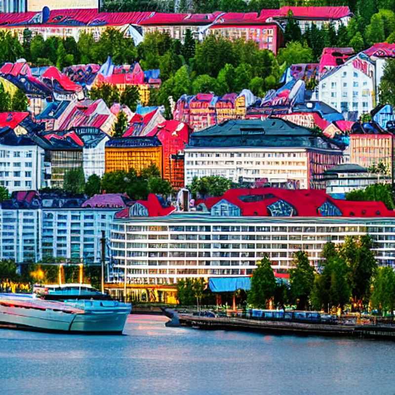 Deux personnes profitant du soleil d'été sur le port d'Oslo, Norvège, se demandant si cette ville est la destination de vacances de luxe idéale. (Two people enjoying the summer sun on the Oslo harbor, Norway, wondering if this city is the ideal luxury holiday destination.)