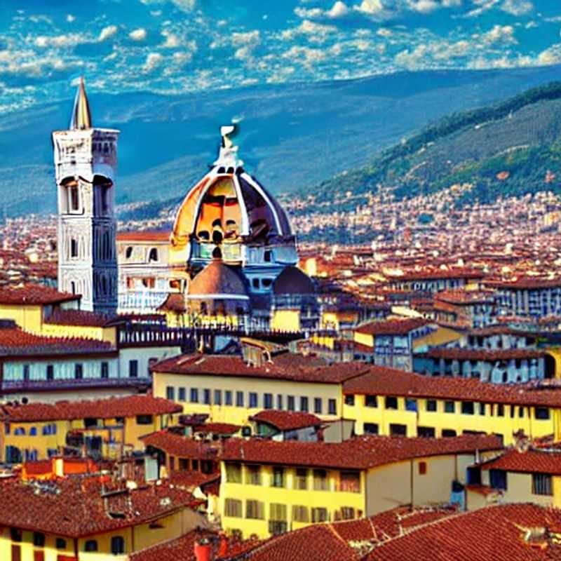 Deux couples appréciant la splendeur estivale de Florence, en Italie, une destination idéale pour des vacances luxueuses sous le soleil.