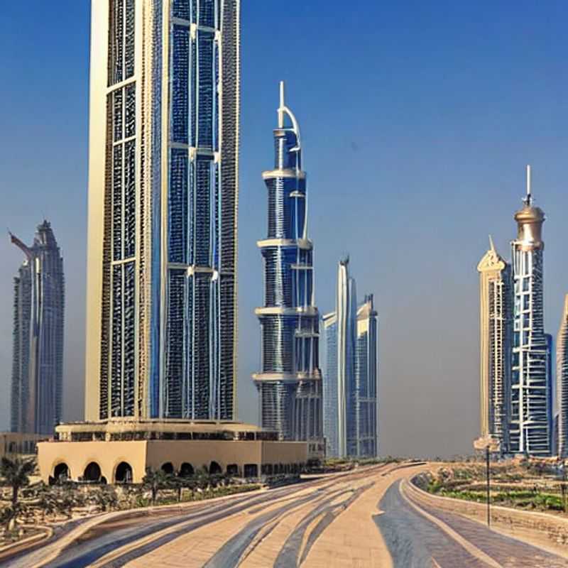 Une vue imprenable sur l'horizon scintillant de Dubaï, Émirats Arabes Unis, capturant l'opulence et le faste d'une destination de vacances estivales de luxe par excellence.
