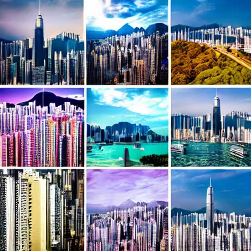 Casais apreciando a vista deslumbrante do horizonte de Hong Kong, um destino vibrante para férias de verão luxuosas.