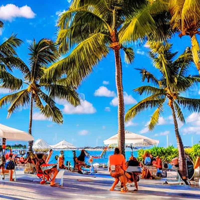Deux couples profitant du soleil éclatant de South Beach à Miami, États-Unis, lors de leurs vacances d'été de luxe.