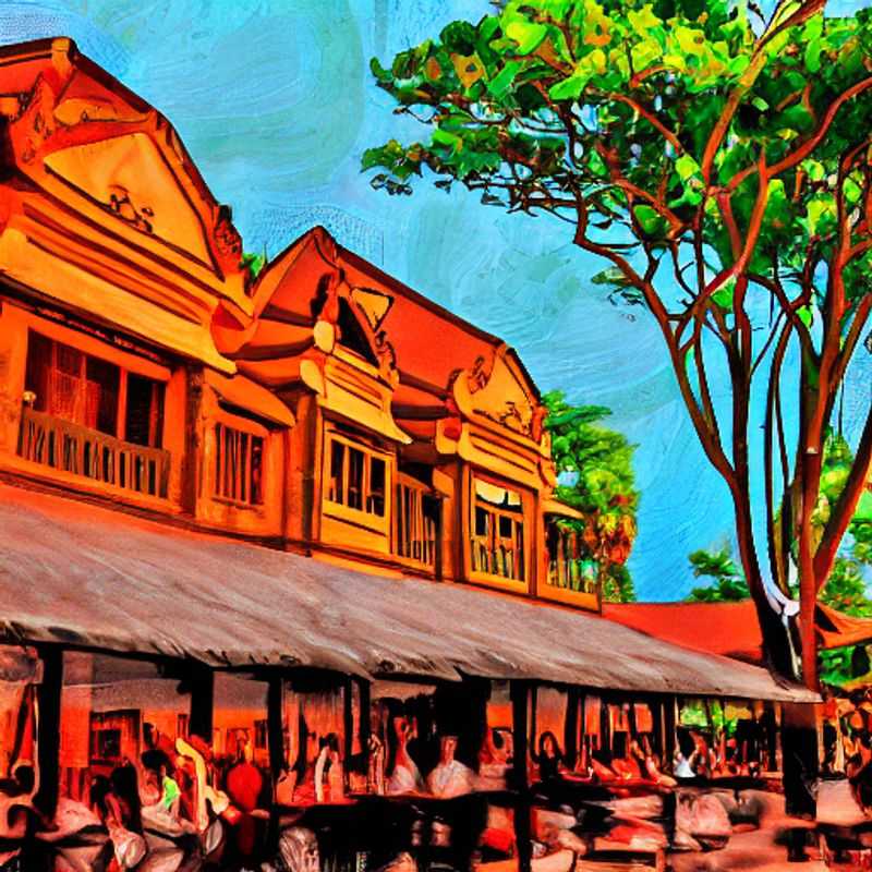 Quatre amis se détendent dans le luxe de Siem Reap, Cambodge, une destination idéale pour des vacances d'été luxueuses.