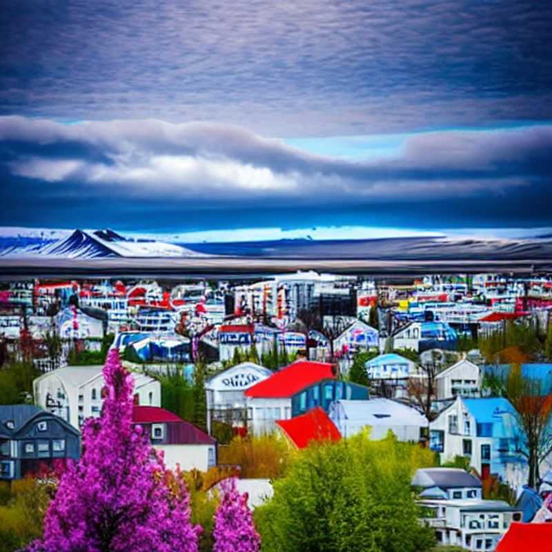 Couple profitant du soleil de minuit sur fond du paysage volcanique unique de Reykjavik, Islande, une destination de choix pour des vacances d'été luxueuses.