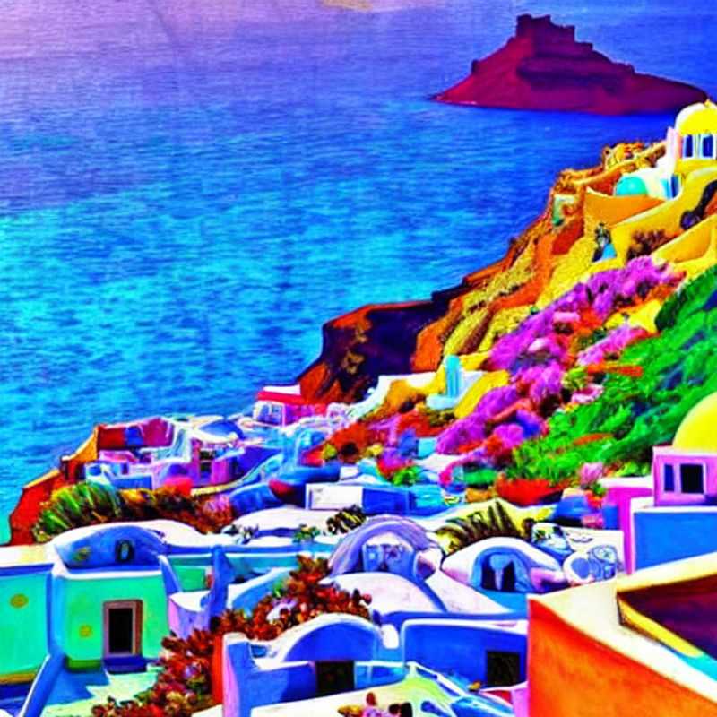 Vue imprenable sur la caldeira de Santorin, avec ses maisons blanchies à la chaux et ses eaux bleues étincelantes, illustrant la quintessence du luxe pour des vacances d'été inoubliables en Grèce.