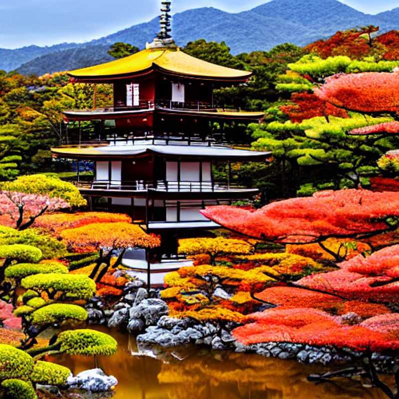 Quatre amis explorant les jardins enchantés de Kyoto, au Japon, lors de leurs vacances d'été en luxe.