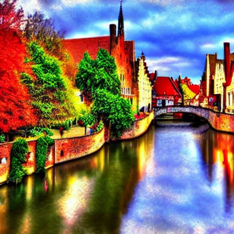 Deux couples profitant du charme estival de Bruges, en Belgique, une destination idéale pour des vacances de luxe.