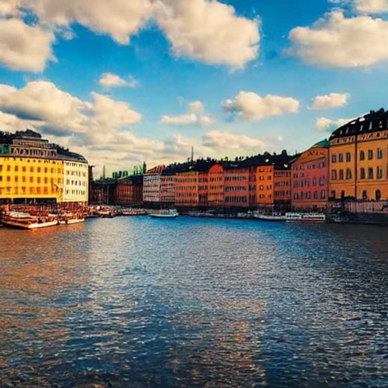 Deux amis profitant du soleil estival sur les rives paisibles de Stockholm, Suède, lors de leurs vacances luxueuses d'été.