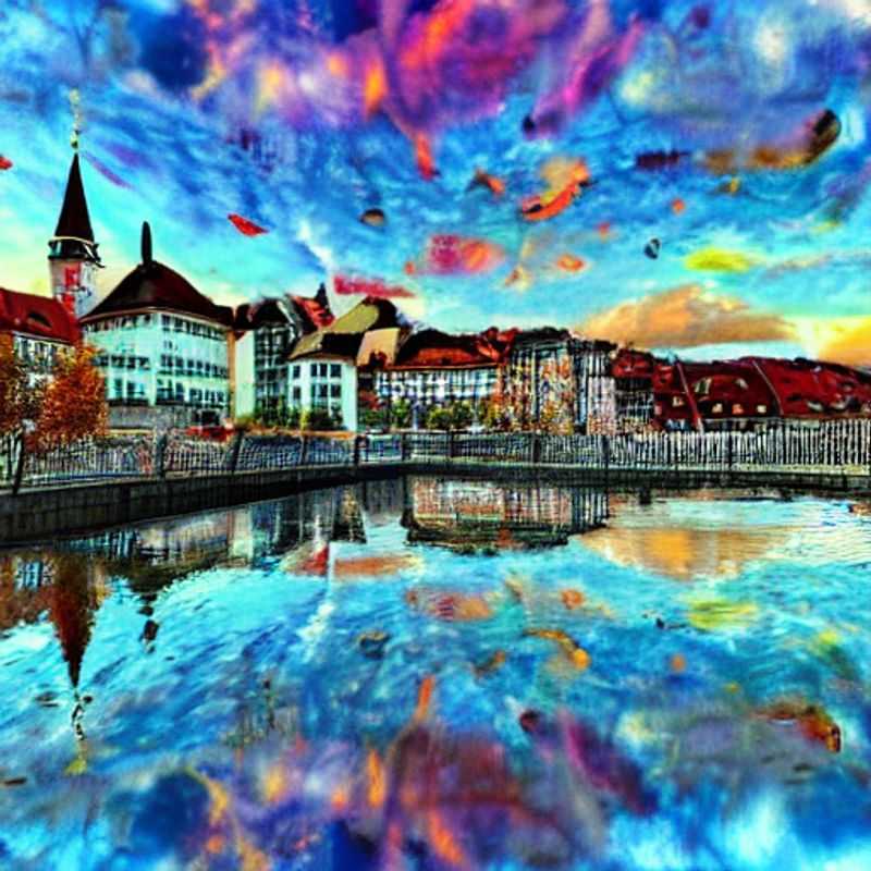 French: Vue panoramique de Lausanne, Suisse, baignée par le soleil estival, incarnant l'élégance d'une destination de vacances de luxe idéale.