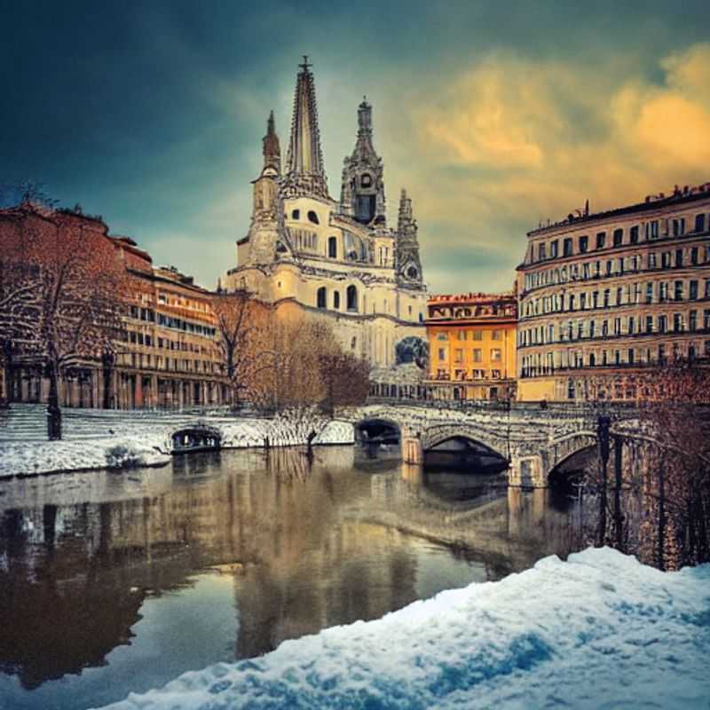 The sun-drenched Rhône River reflecting the opulent architecture of Vieux Lyon (Old Lyon), a perfect setting for a luxurious summer holiday in France.