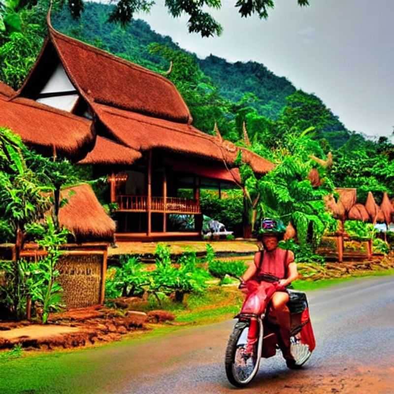 Vue imprenable sur les rizières verdoyantes de Pai, Thaïlande, sous le soleil d'été, offrant un aperçu du luxe discret et de la sérénité recherchés pour des vacances estivales exceptionnelles.