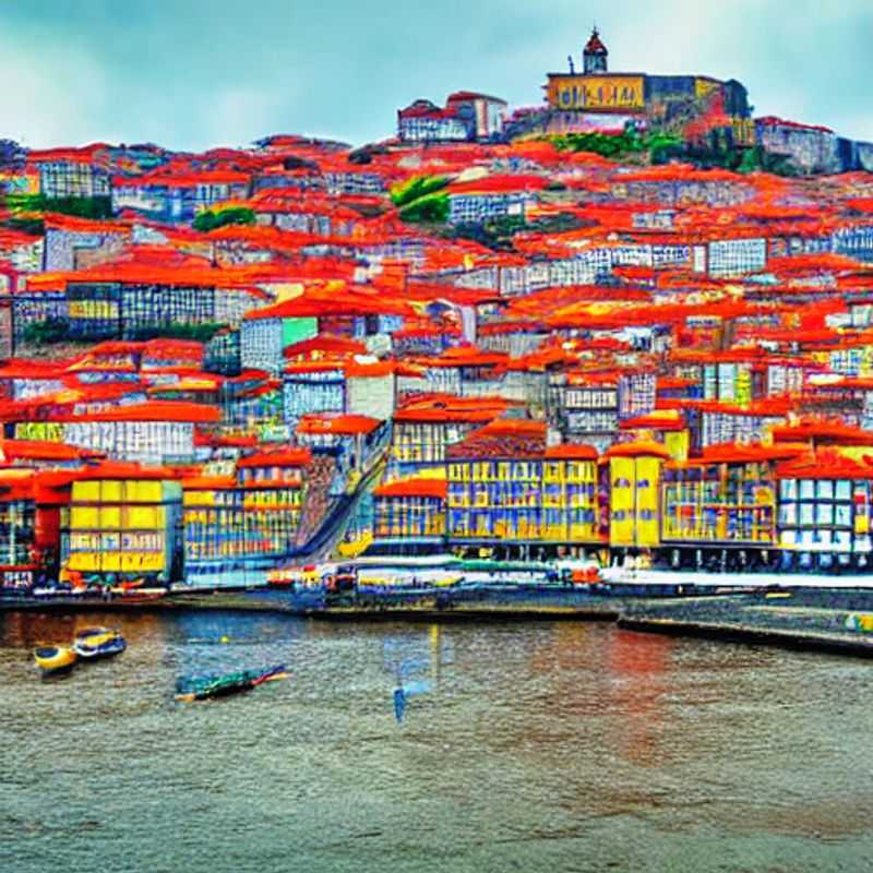 Vue imprenable sur Porto, Portugal, baignée par le soleil estival, une promesse de vacances de luxe inoubliables.