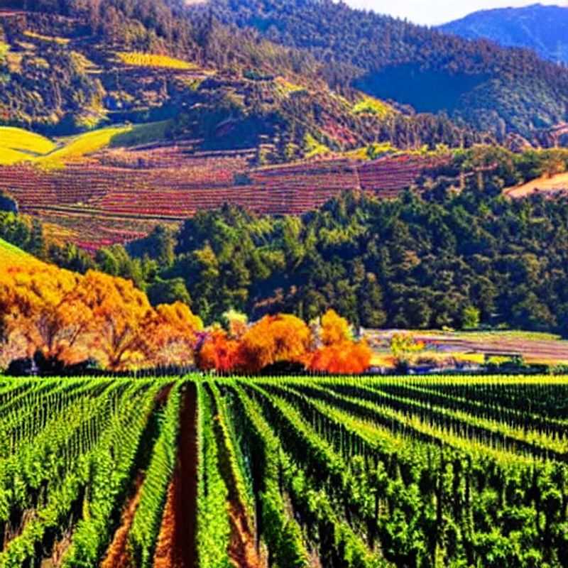 Deux verres de vin raffiné se reflétant dans les vignes verdoyantes de la Napa Valley, incarnant le luxe et la détente estivale sous le soleil californien.